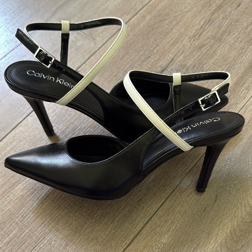 NWOT Calvin Klein Black White Cordero Heels